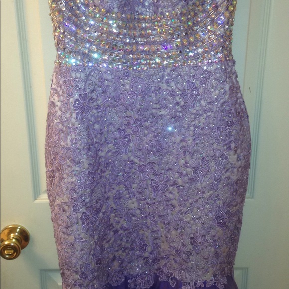 Long purple mermaid dress - Picture 3 of 4